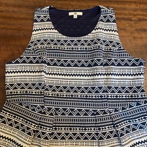 ModCloth dress textured fabric in navy and white 2x